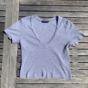 Brandy Melville cropped v-neck top